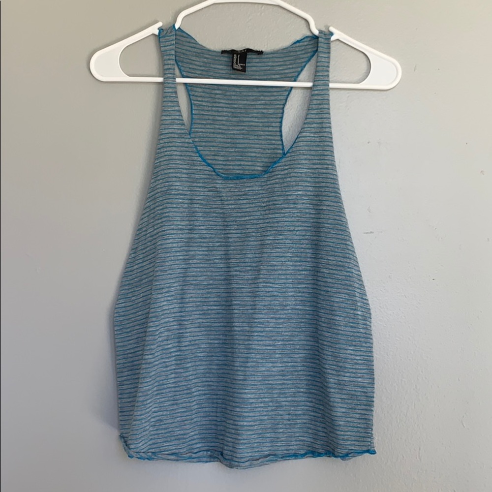Blue and Grey stripped Tank Top